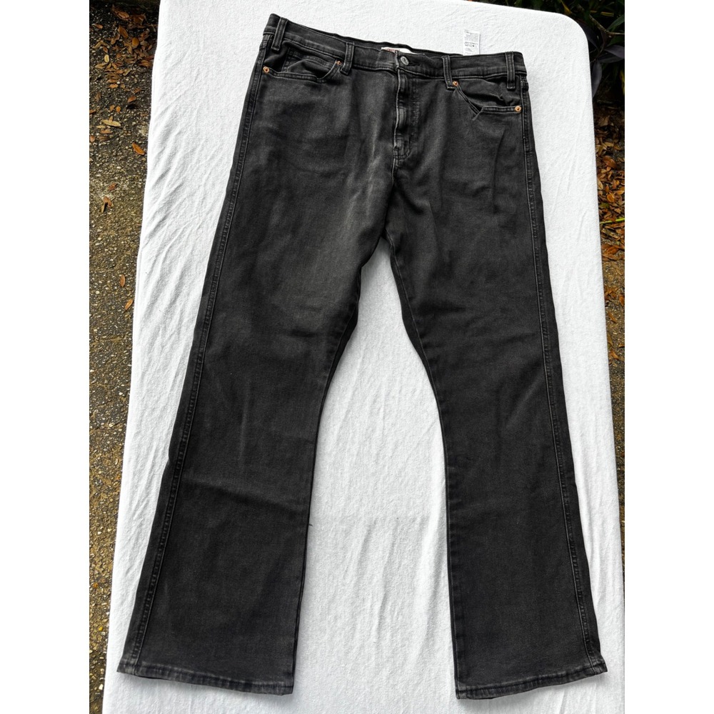 Signature Levi Strauss Heritage High Rise Kick Boot Jeans Washed Black 14 W32